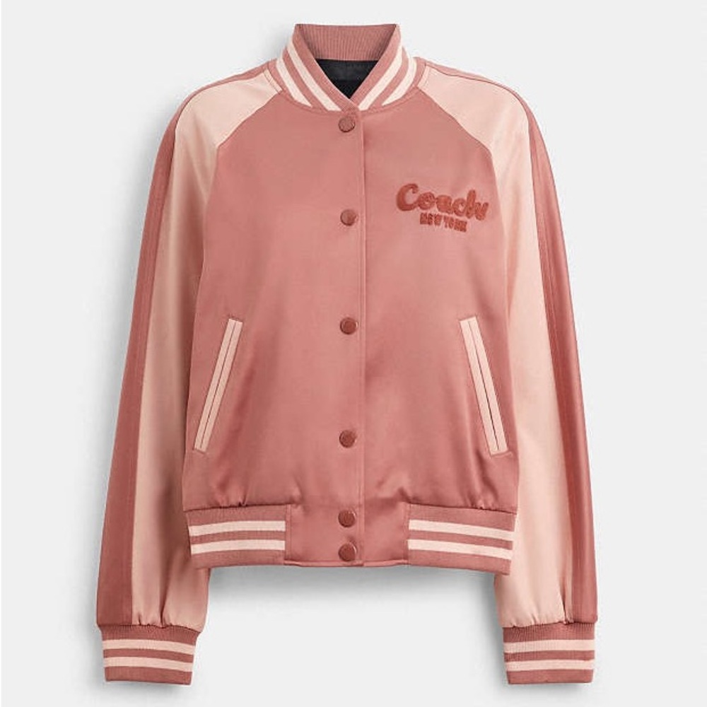 NEW Coach varsity pink jacket